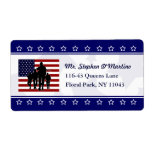 Patriotic Flag and Soldiers Custom Shipping Label