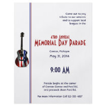 Patriotic Flag Guitar Memorial Day Full Color Flyer