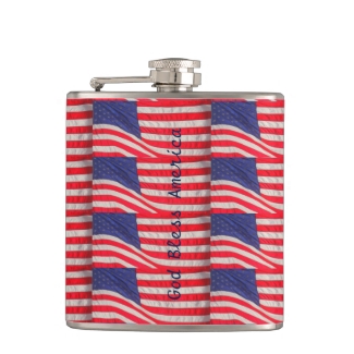 Patriotic Flask, God Bless America, American Flags