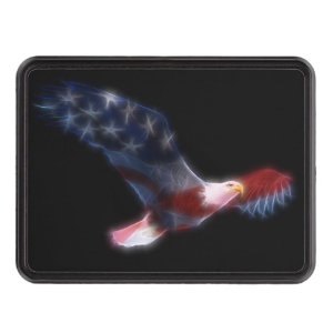 Patriotic Fractal Bald Eagle Trailer Hitch Cover