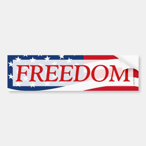 Patriotic Freedom American Flag Decal Car Bumper Sticker | Zazzle