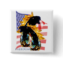 Patriotic Freedom Horses buttons