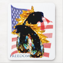 Patriotic Freedom Horses mousepads