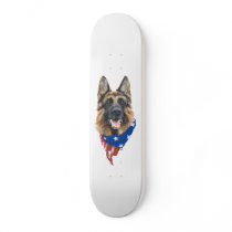 Patriotic German Shepherd Dog skateboards