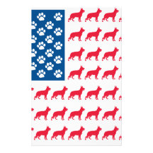 Patriotic German Shepherds Stationery Paper