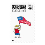 Patriotic Girl Postage Stamp