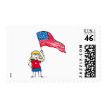 Patriotic Girl Postage Stamps