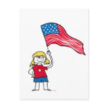 Patriotic Girl Post Card