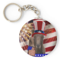 PATRIOTIC GOAT 4th OF JULY GIFTS Key Chains