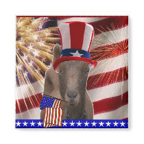 PATRIOTIC GOAT 4th OF JULY GIFTS Magnets