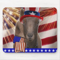 PATRIOTIC GOAT 4th OF JULY GIFTS Mouse Mats