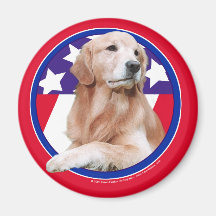 Patriotic Golden Retriever Magnets