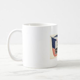 Patriotic Greetings American Flag 1914 Vintage mug