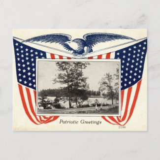 Patriotic Greetings American Flag 1914 Vintage postcard