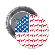 Patriotic Greyhound Dog Pin