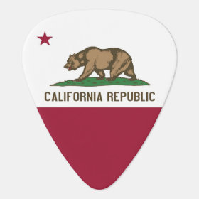 Patriotic guitar pick with Flag of California
