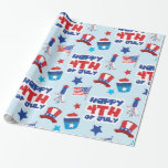 Patriotic happ 4th july wrapping paper