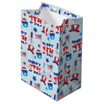Patriotic happy 4th july medium gift bag