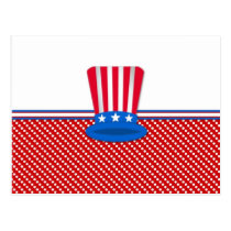 Patriotic Hat Red Dots postcards