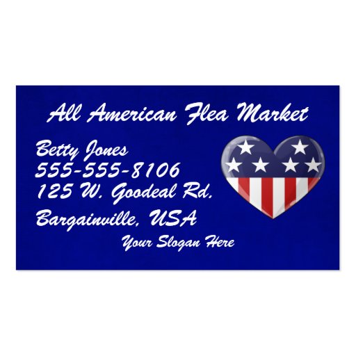Patriotic Heart Business Cards (front side)