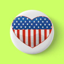 Patriotic heart button by holiday_tshirts Patriotic heart button