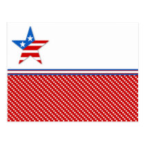 Patriotic Heart Red Dots postcards