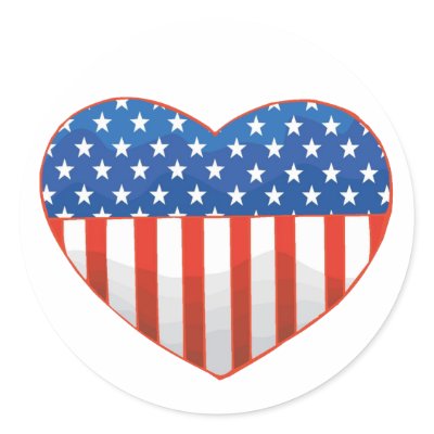 Patriotic Heart stickers by patriotic_tshirts