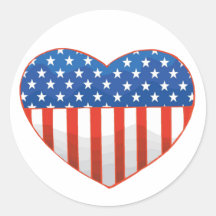 Patriotic Heart stickers