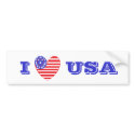 Patriotic Heart USA bumpersticker