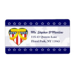 Patriotic Heart Yellow Ribbon Shipping Label