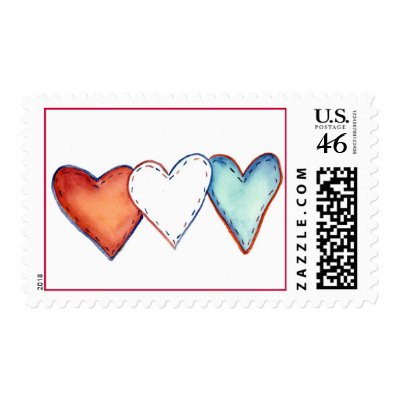 Patriotic Hearts Stamp by donnabellas