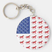 Patriotic Horses American Flag Key Chains