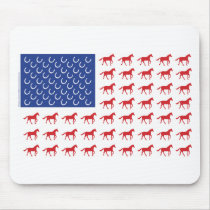 Patriotic Horses American Flag Mouse Pads