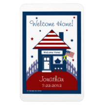 Patriotic House Military Homecoming Magnet Favor