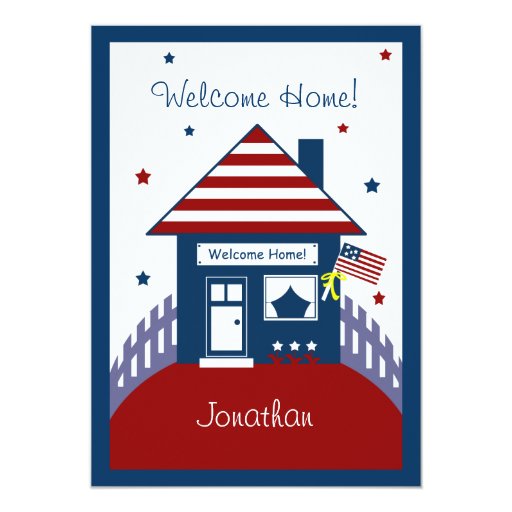 patriotic house military welcome home invitation zazzle welcome home invitations