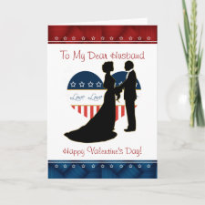 Patriotic Husband Valentine's Day Blank Card