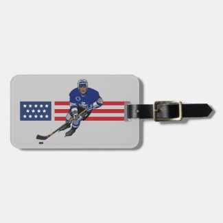Patriotic Ice Hockey Design Luggage Tags