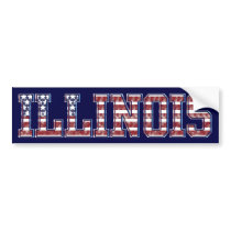PATRIOTIC ILLINOIS BUMPER STICKER