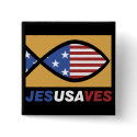 Patriotic Jesus Saves button