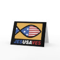 Patriotic Jesus Saves card