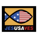 Patriotic Jesus Saves poster posters