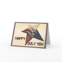 Patriotic July 4th Star Greeting Card