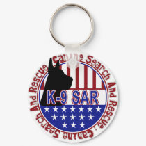 PATRIOTIC K-9 SAR -CANINE SEARCH & RESCUE keychains
