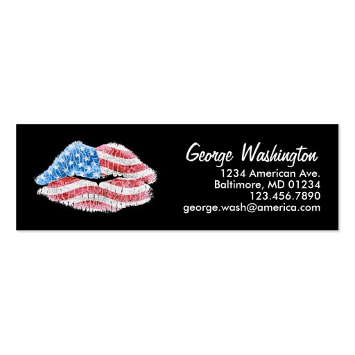 Patriotic Kiss Business Cards (front side)