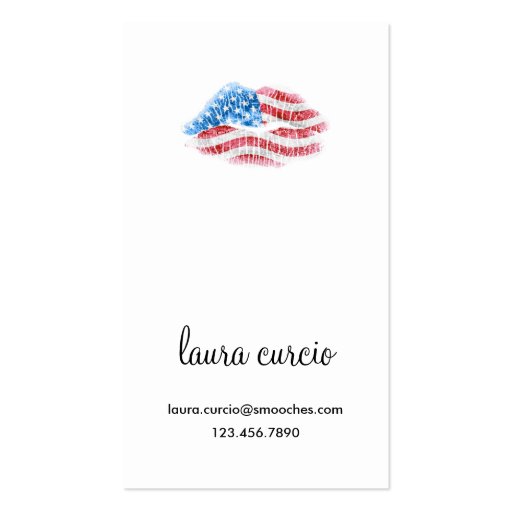 Patriotic Kissy Face Business Card (front side)