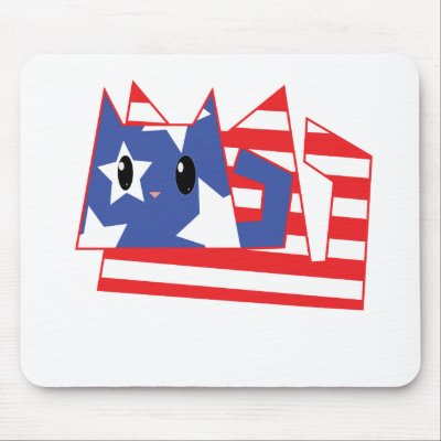 Patriotic Kitty Mousepads