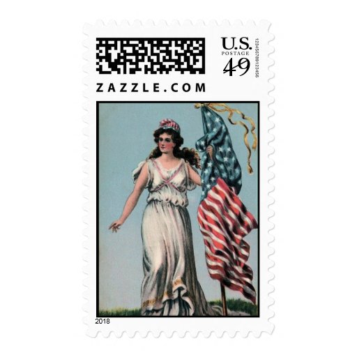 Patriotic Lady Liberty Postage Stamps Zazzle