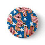 Patriotic Lions Pinback Button