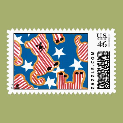 Patriotic Lions Postage Zazzle_stamp