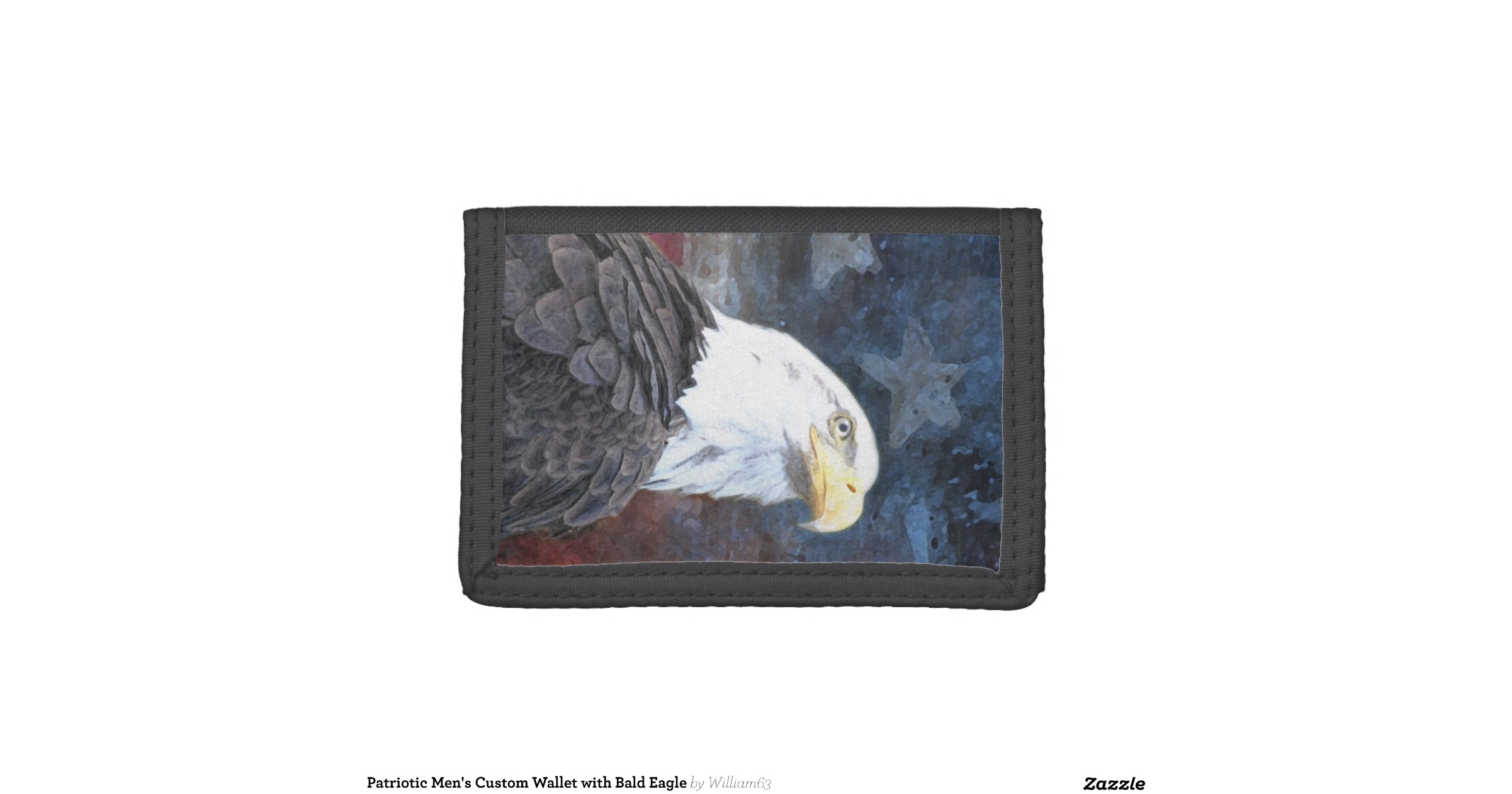 Patriotic Men's Custom Wallet with Bald Eagle Zazzle
